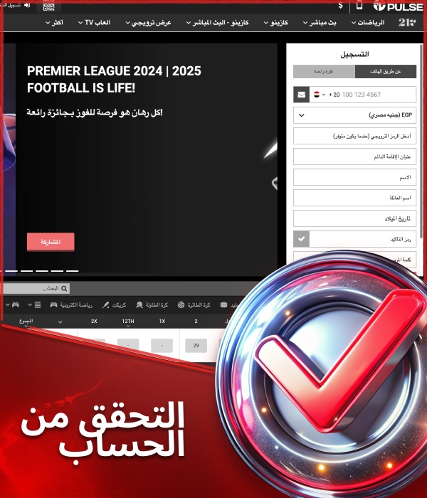 التحقق من الحساب في paripulse